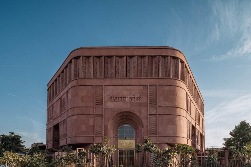 Studio Lotus wraps stone lattices around museum-cum-jewellery store in Jaipur-3