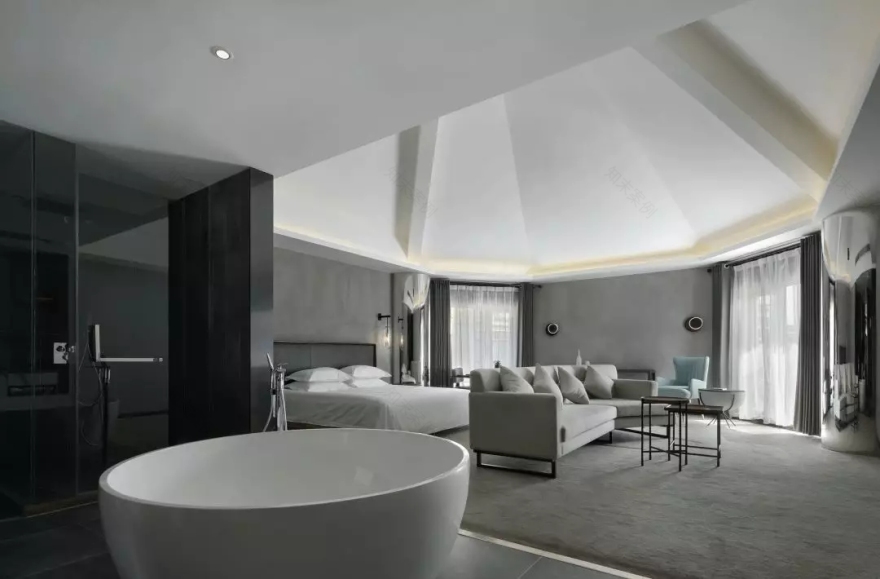 泰山脚下蓝莲花,现代艺术精品酒店设计-36