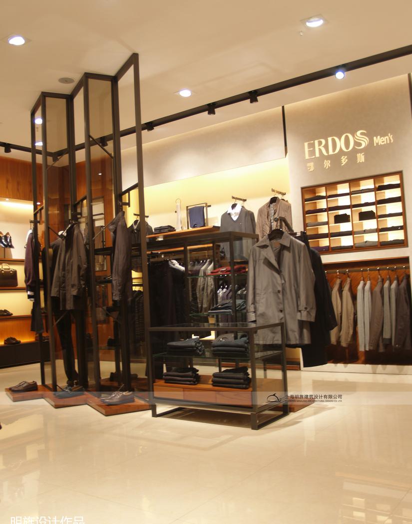 ERDOS 男装店,暖系灯光下的原木风情-13