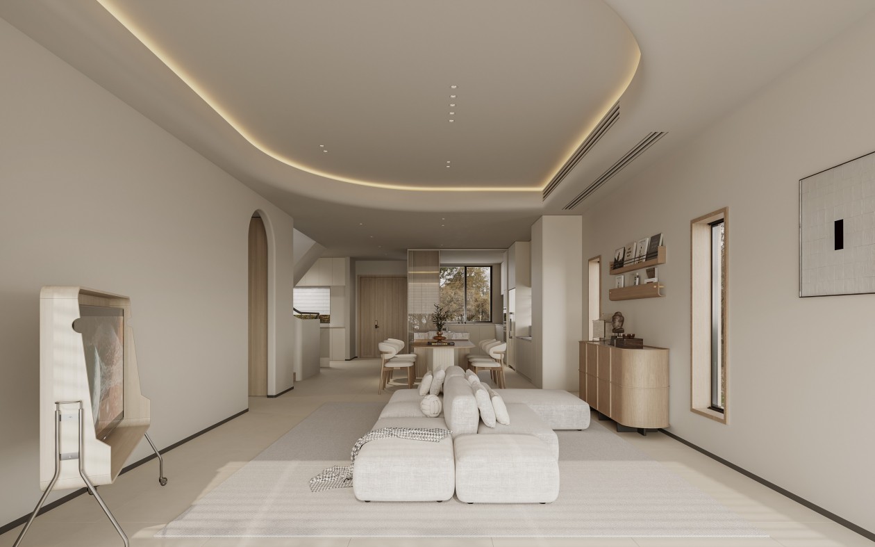 奶油风全屋效果图表现-4