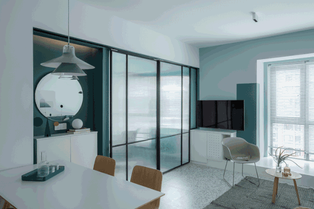 成都绿色摩登宅,三居改两居释放空间-76