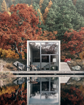Far Away Black Cube Archviz