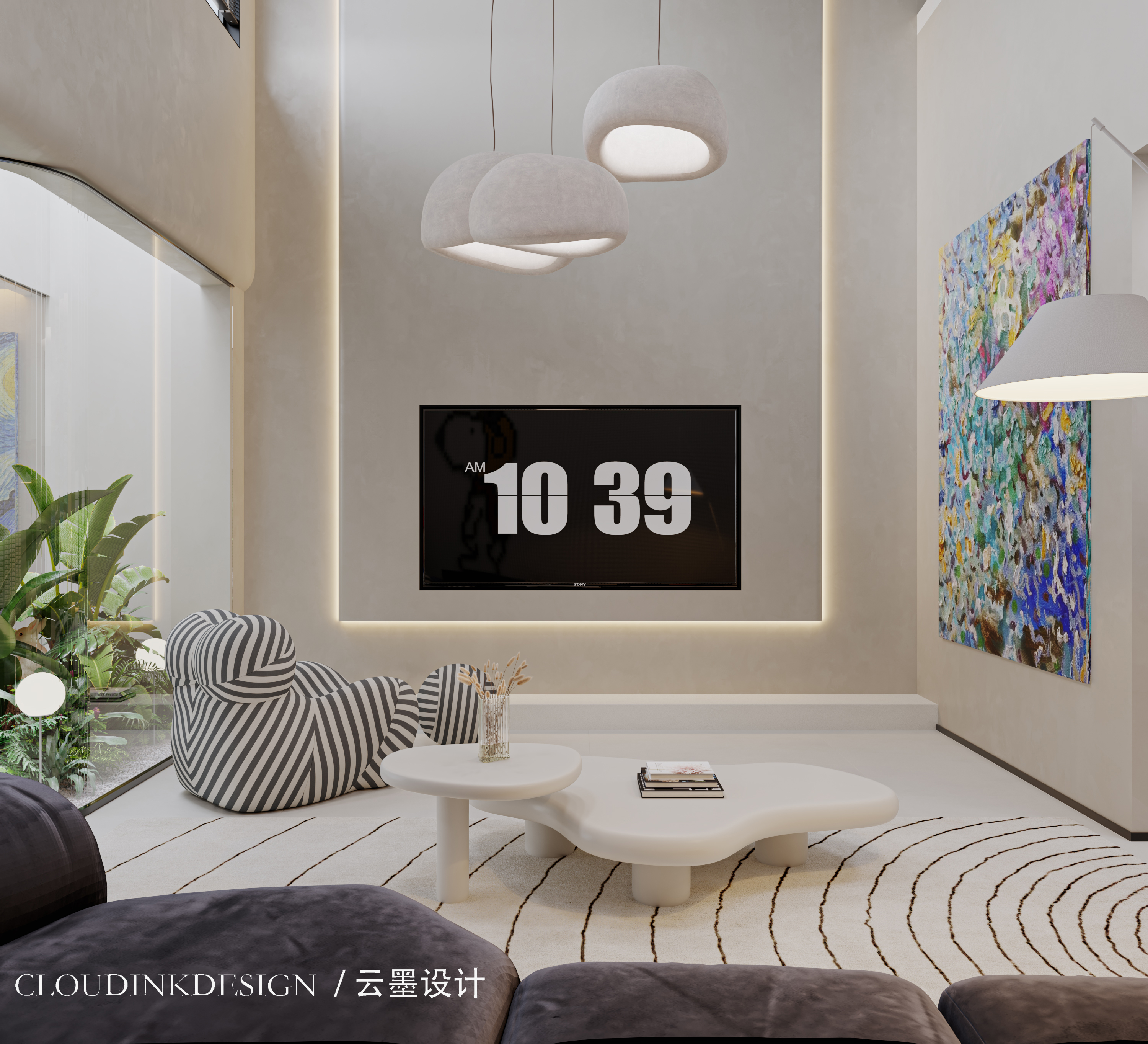 现代 奶油 两河院子 -3