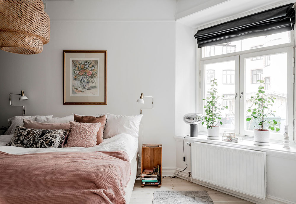 瑞典 60㎡粉色调公寓,复古橱柜增色不少-15