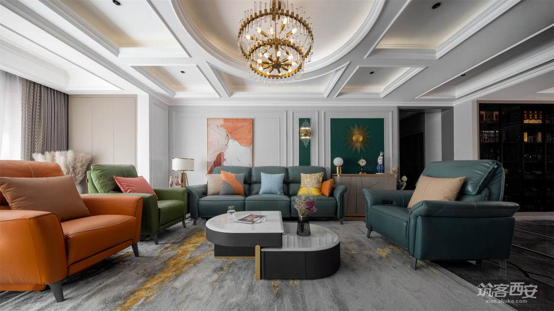 铜川荣耀壹品 · 撞色美式大平层设计丨中国铜川丨力创设计工作室-19
