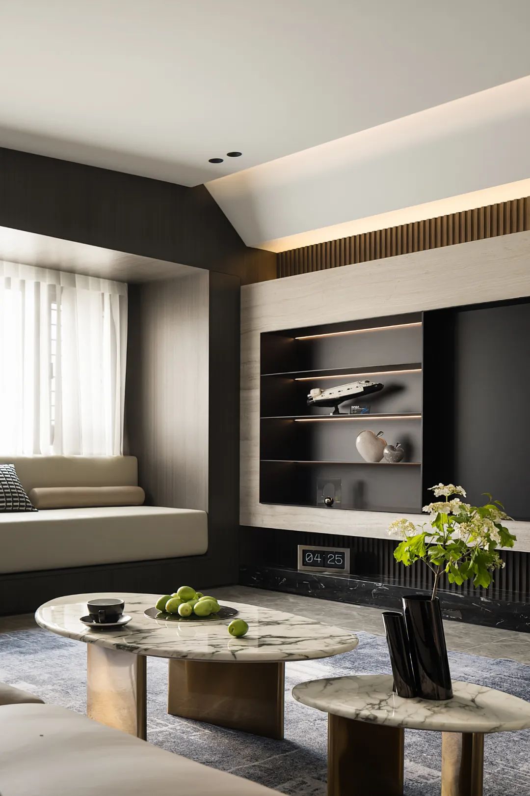 谁来了都说我家拉高了全小区颜值！180㎡大平层精装爆改，气质私宅就该这么装~-39