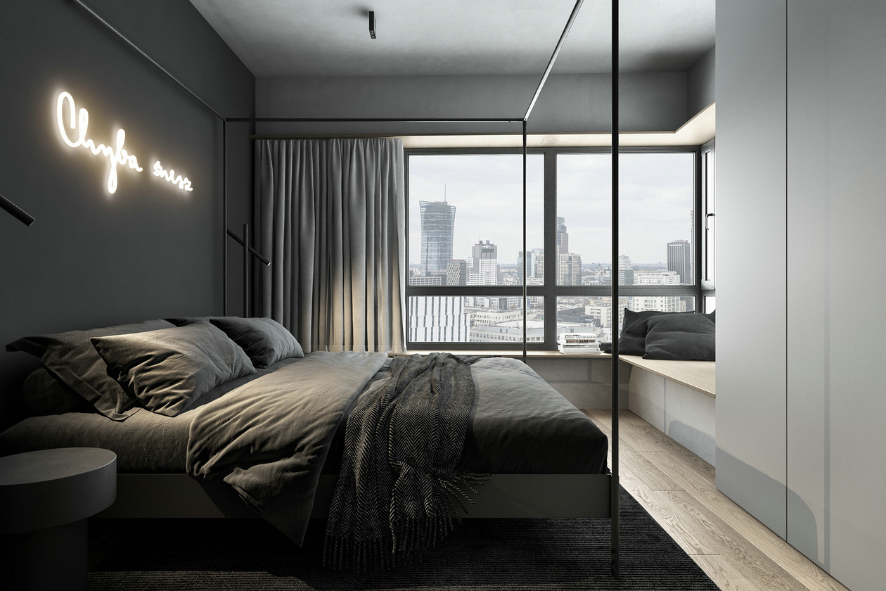 高级黑色系公寓设计-9