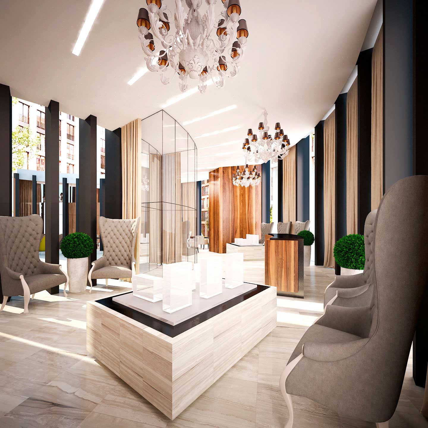 莫斯科高端住宅销售办公室设计-23