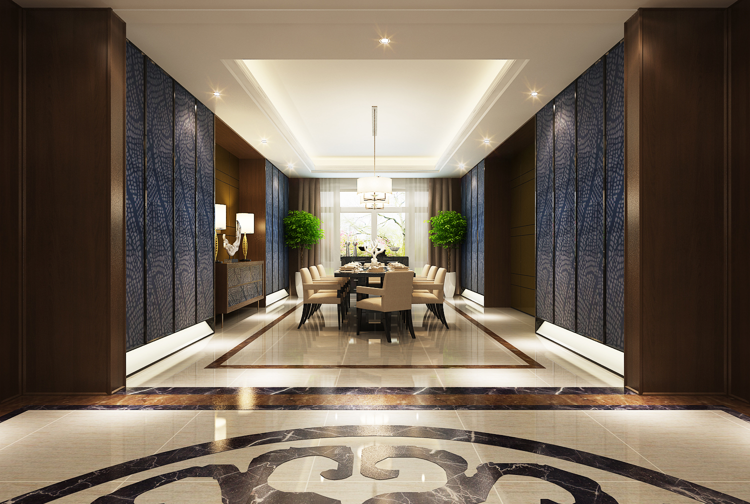 新中式 中式古典 奢华家装别墅样板房-6-0