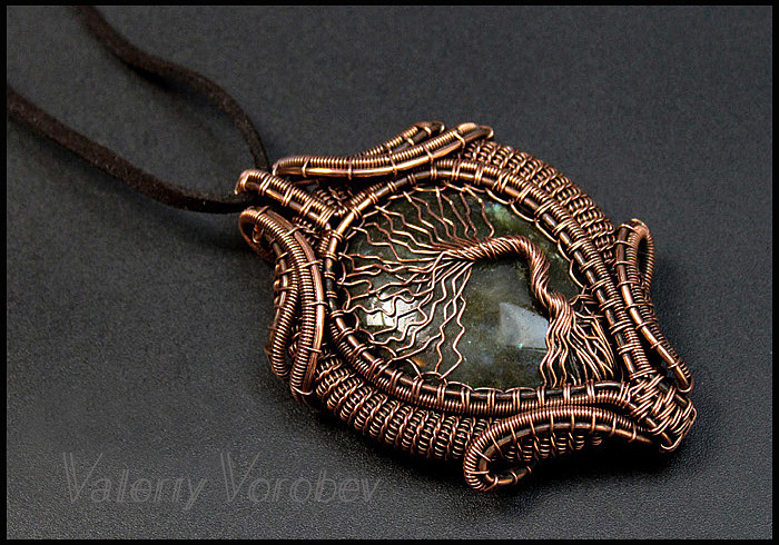 “手工铜线缠绕树形吊坠制作教程”-6