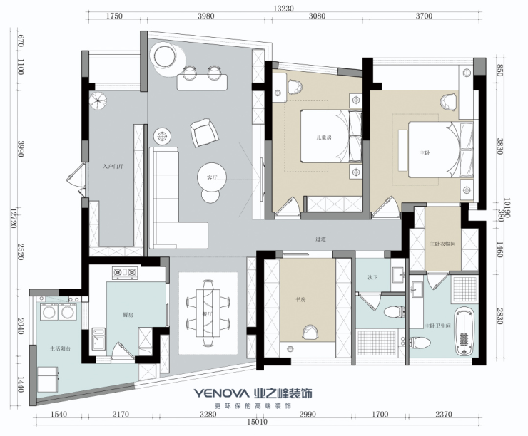 中环丰锦 150㎡现代轻奢,品质生活与设计的完美融合-13