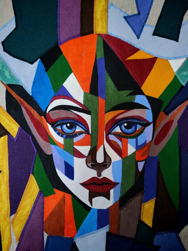 抽象立体主义风格挂毯-13