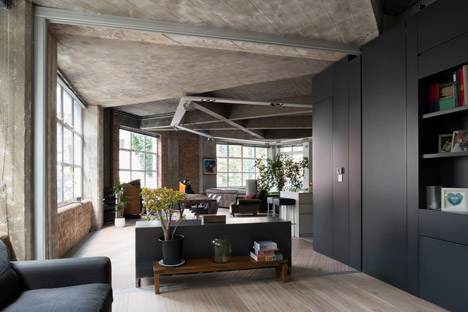 Apartment by Inside Out Architecture features chunky concrete beams-18