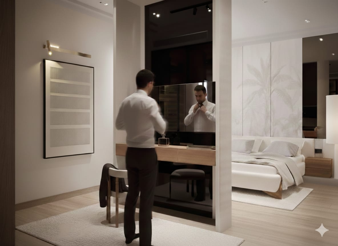 Sleek Guest room ( Credits for Elevation Studio )-7