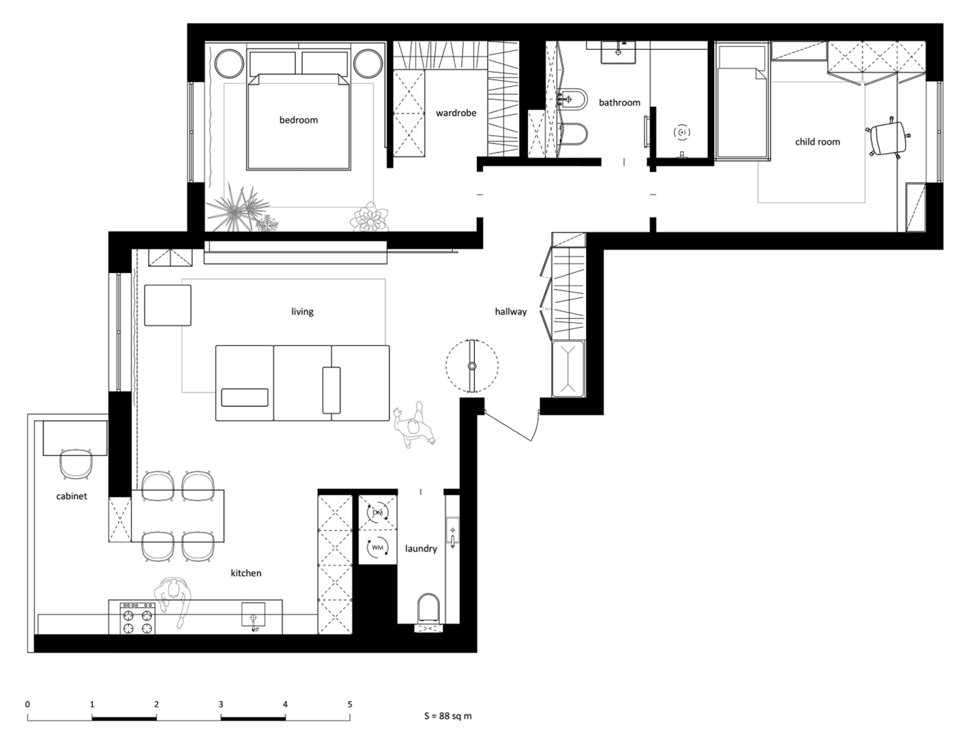 高级黑公寓设计丨乌克兰基辅-4