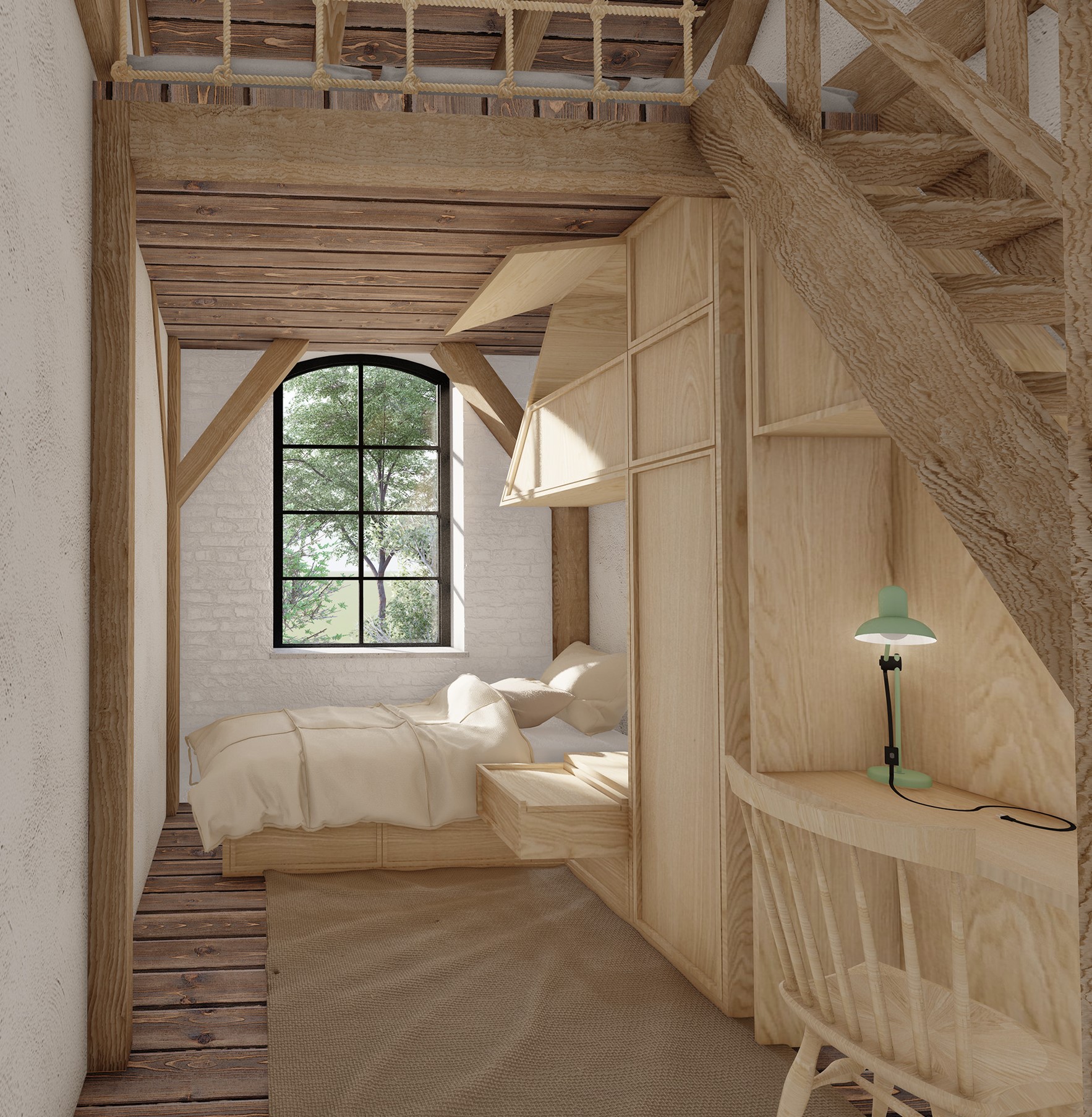 Kula  Młyn村磨坊改造为收养家庭住宅丨格但斯克美术学院室内建筑系Weronika Kuźma-56