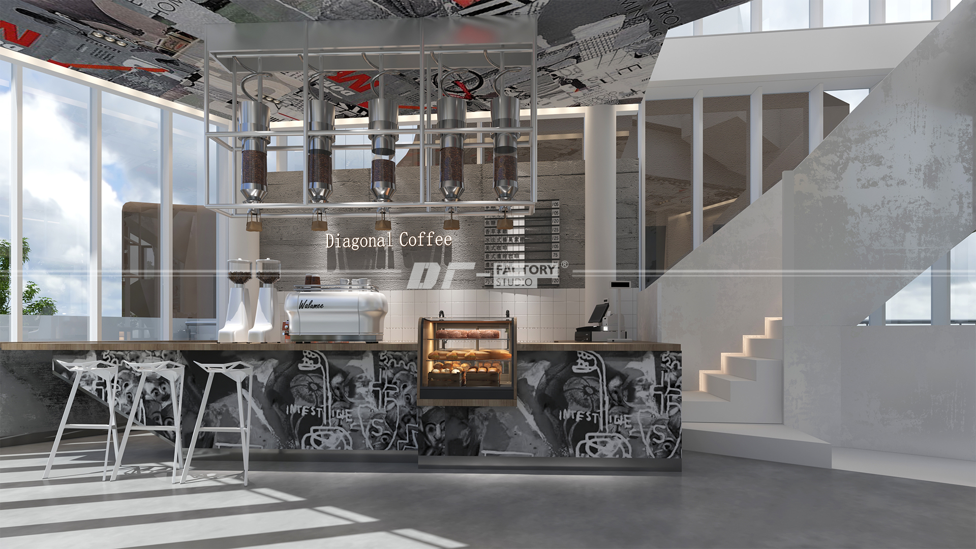 大理理想邦对角线咖啡馆丨中国大理丨鱼骨设计-18