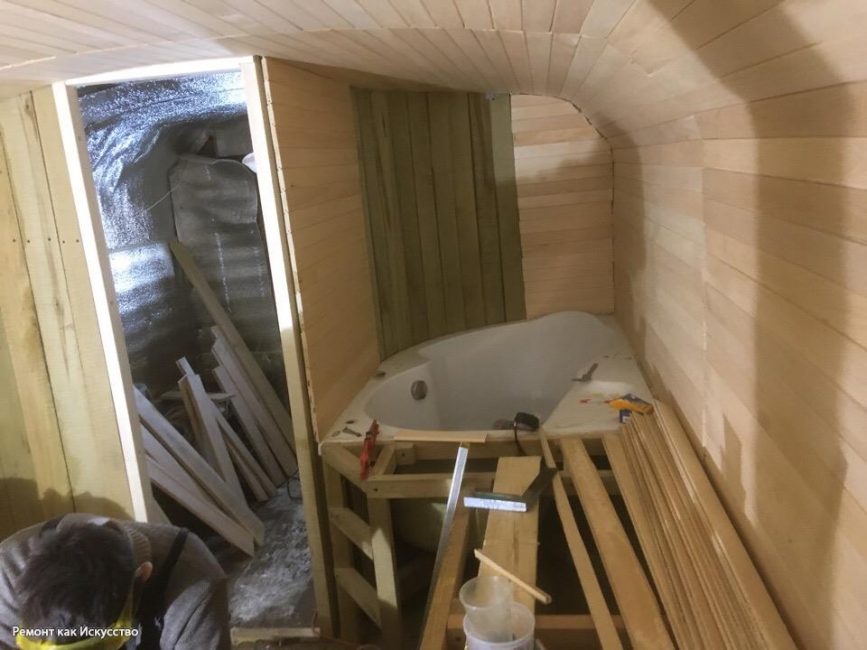 旧铁棚改造桑拿房与按摩浴缸项目-14