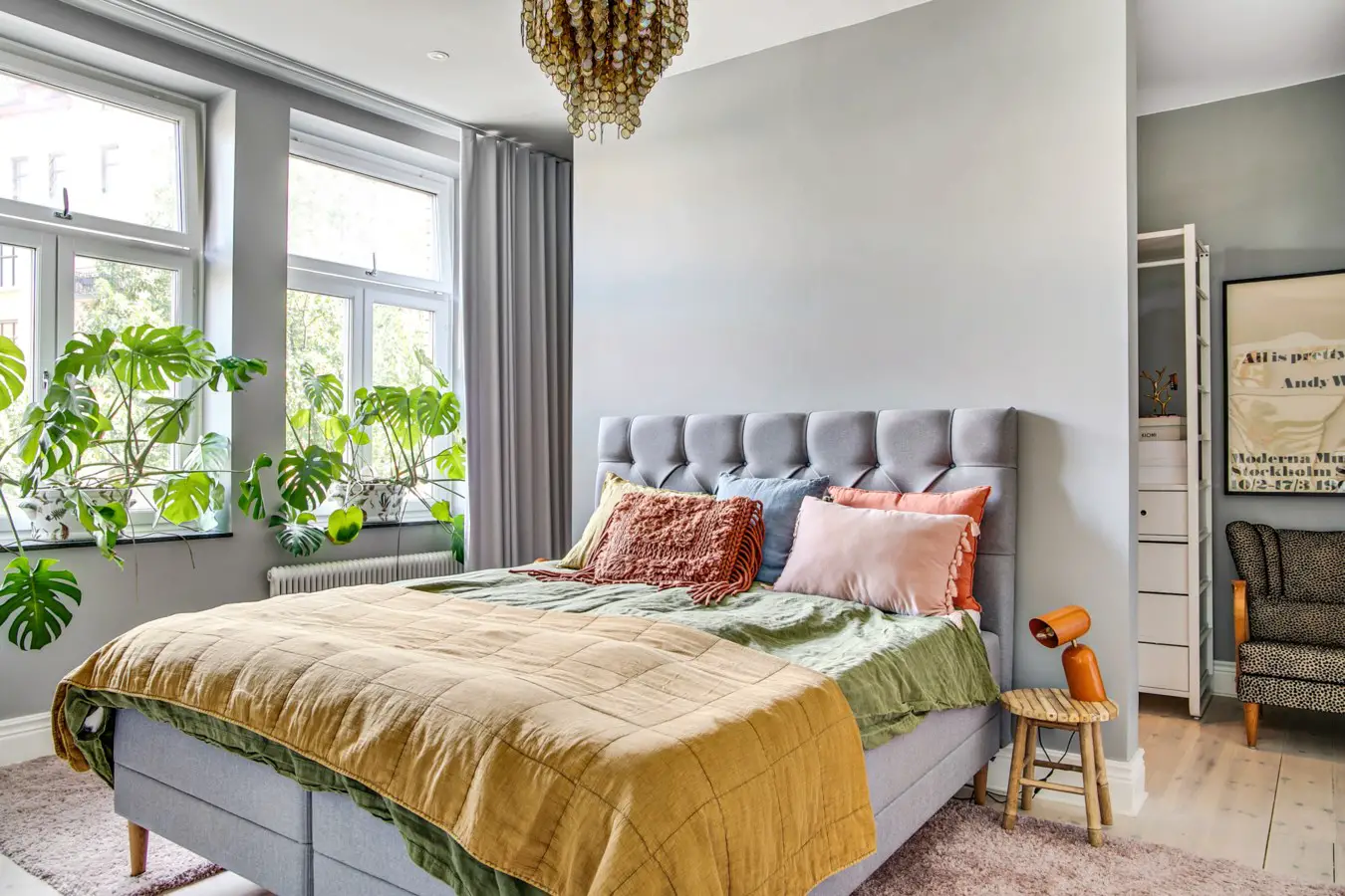 瑞典清新绿调公寓设计，色彩点缀的完美示范-10