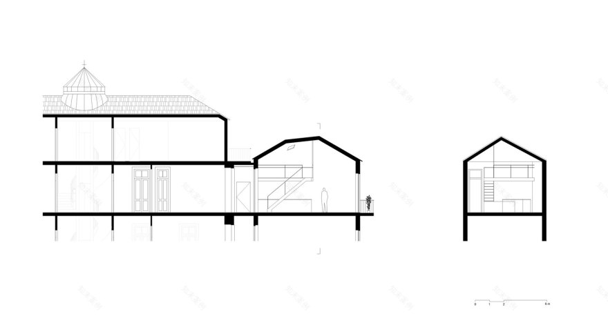 葡萄牙波尔图 19 世纪老宅翻新,黑白对比打造现代居住空间-33