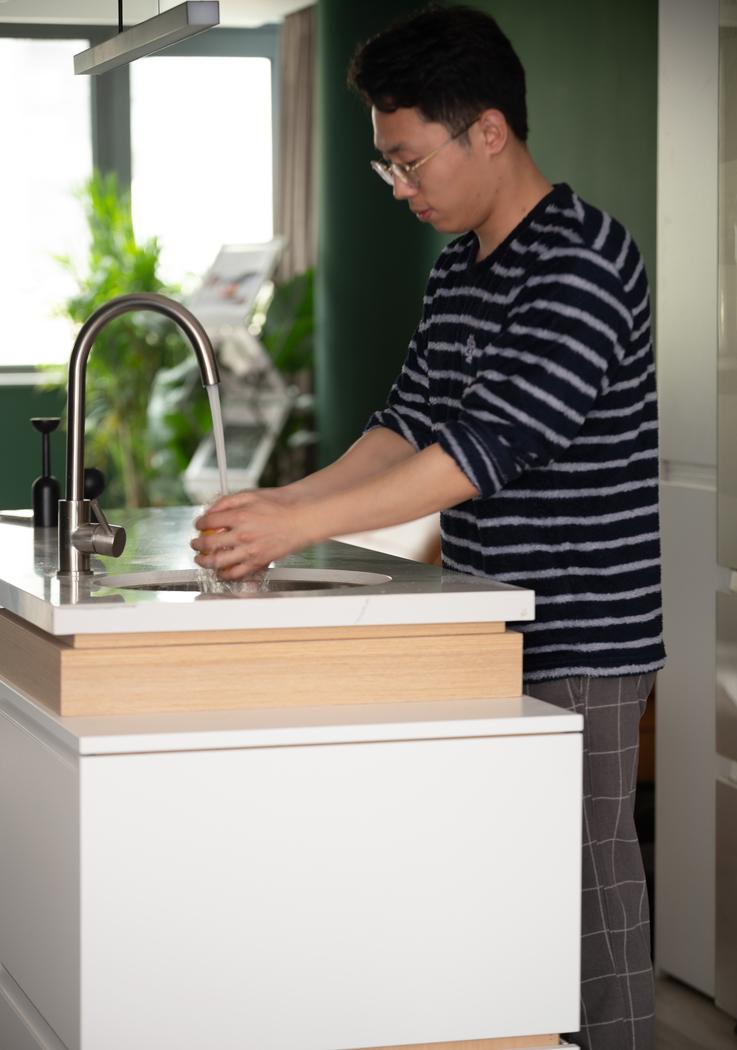 灰色绿调的通透空间 · 小三室变大二室的惊艳改造-34