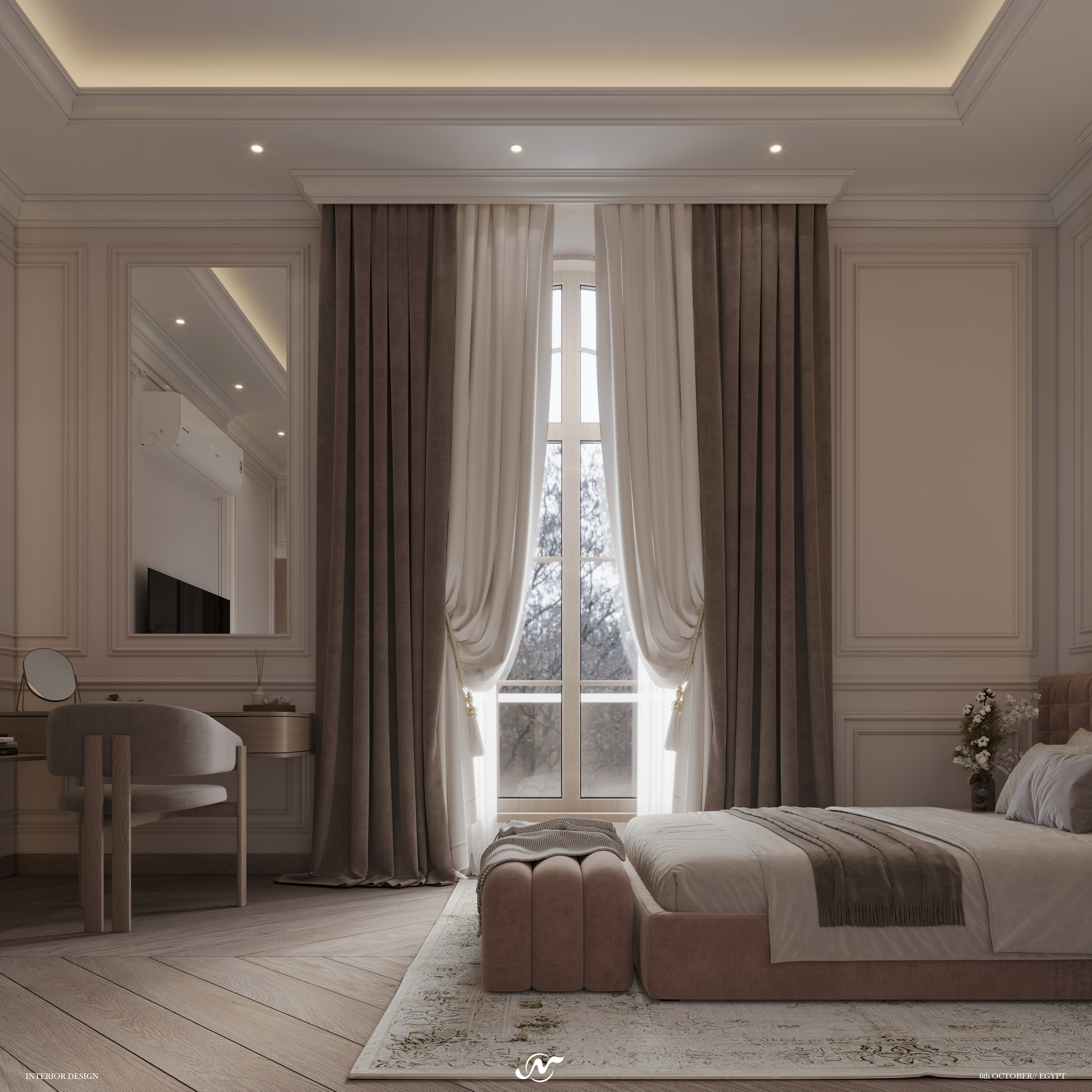 新古典风格卧室丨Yasmine El  Dragieny-8