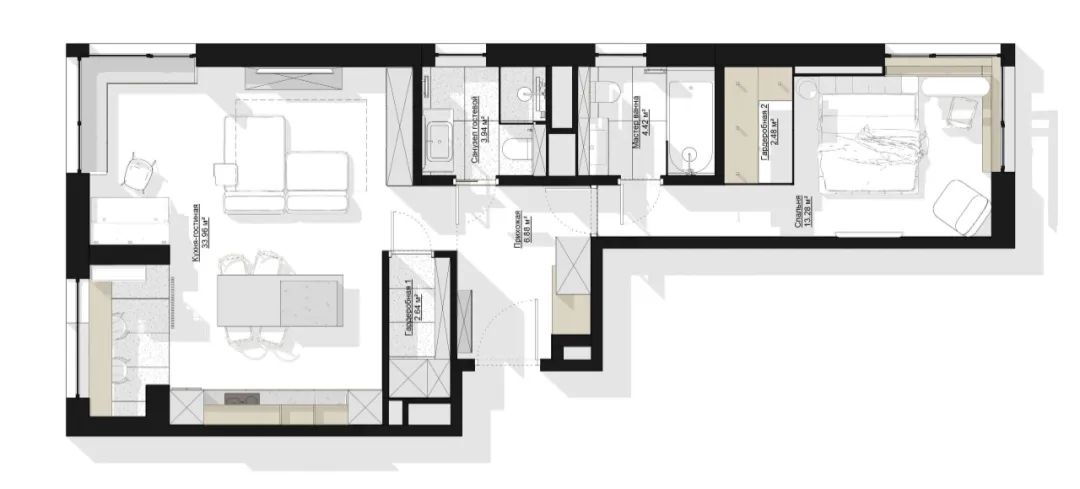 70㎡年轻情侣公寓丨Shilova Studio-8