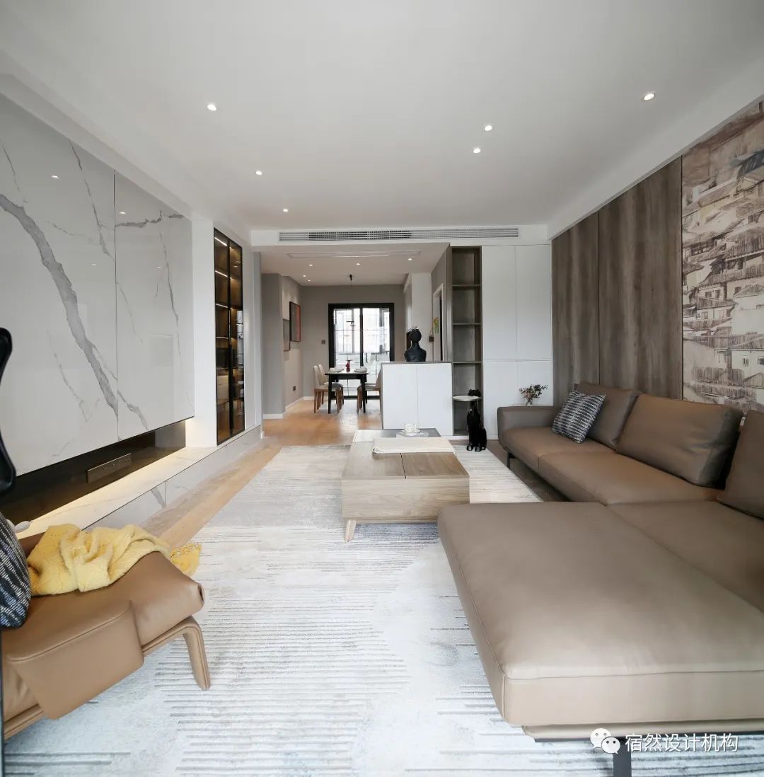 南昌 125㎡现代简约家居,黑白灰中融入绿色与橙色-26