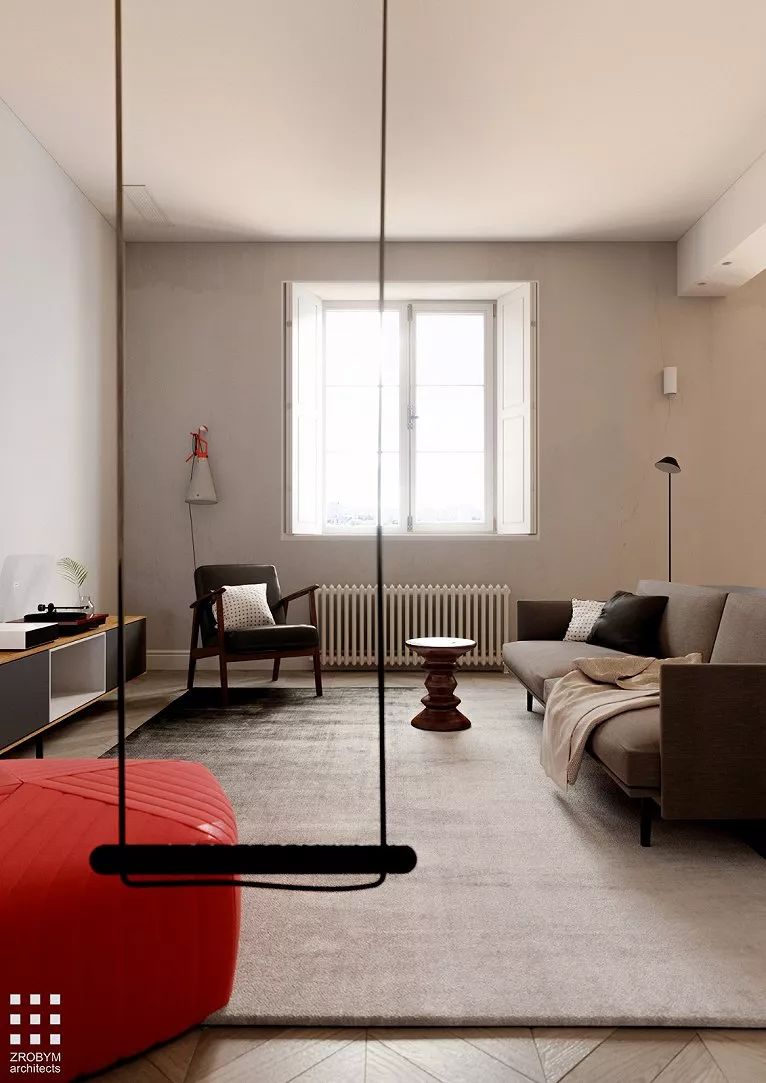 明斯克 65 平米开放式小户型住宅设计-2