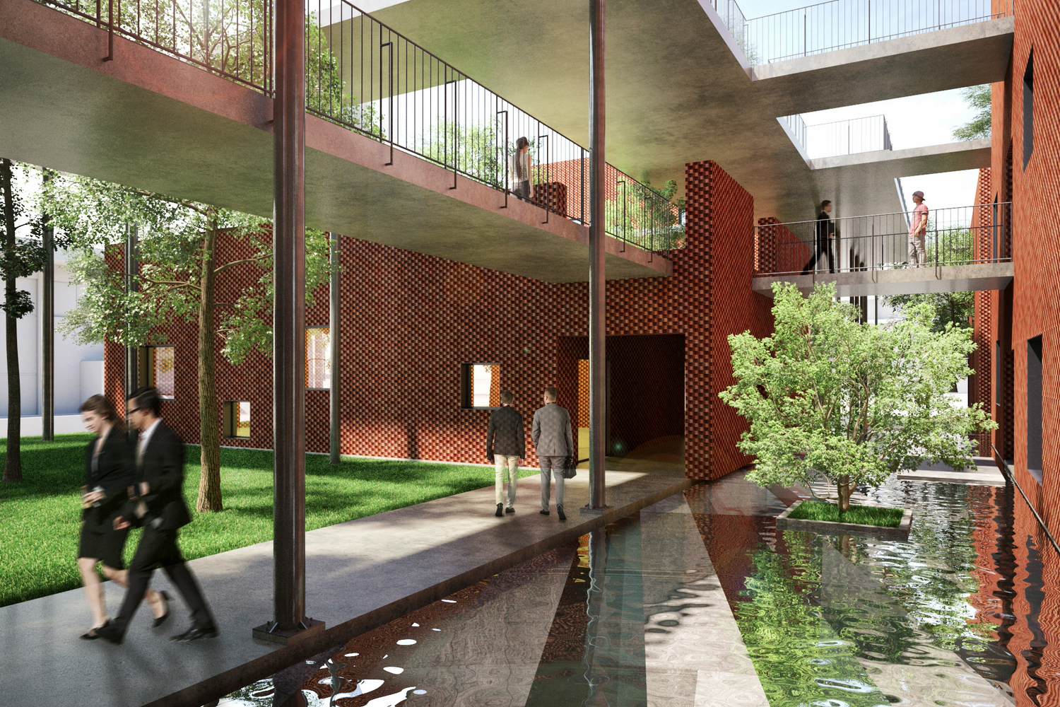 VTN Architects Brick Training Complex Will Create Its Own Microclimate Using Sky Walks-0
