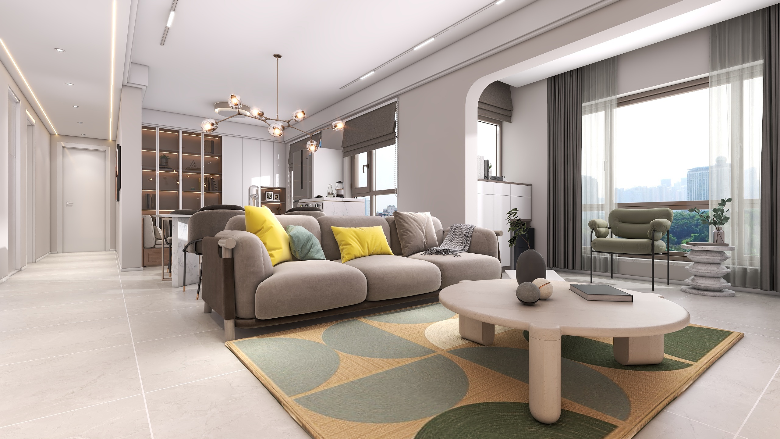 四川成都朗基香颂天府二期（113平方现代简约四居室）-6