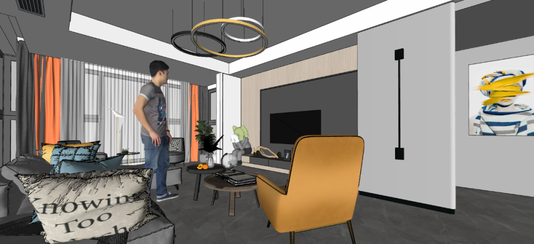 90㎡现代极简鑫利家园，Kaws 新家的空间艺术-38