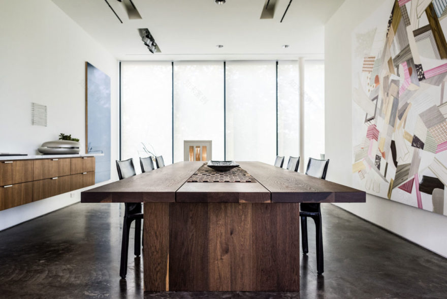 德州现代住宅的玻璃墙艺术-14