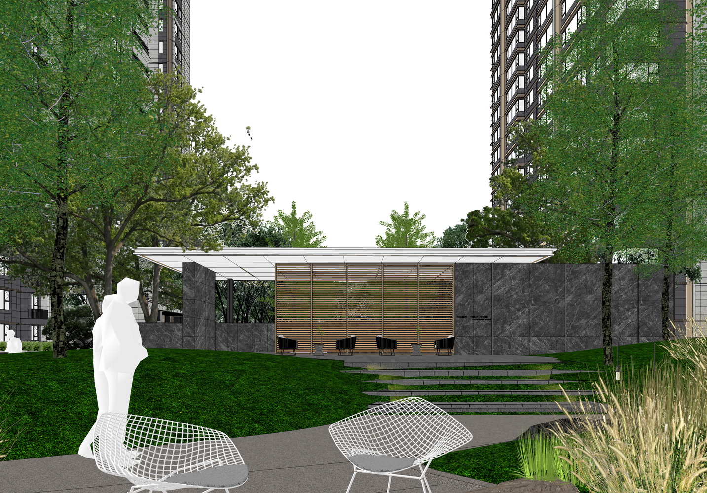 都会峯范大区景观SU模型-3