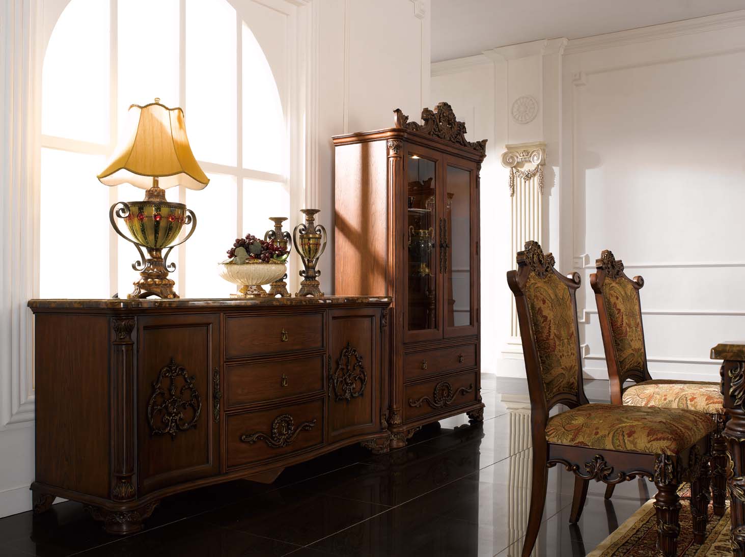 高清古典美式风格 卧室客厅餐厅书房家具场景图片素材-2