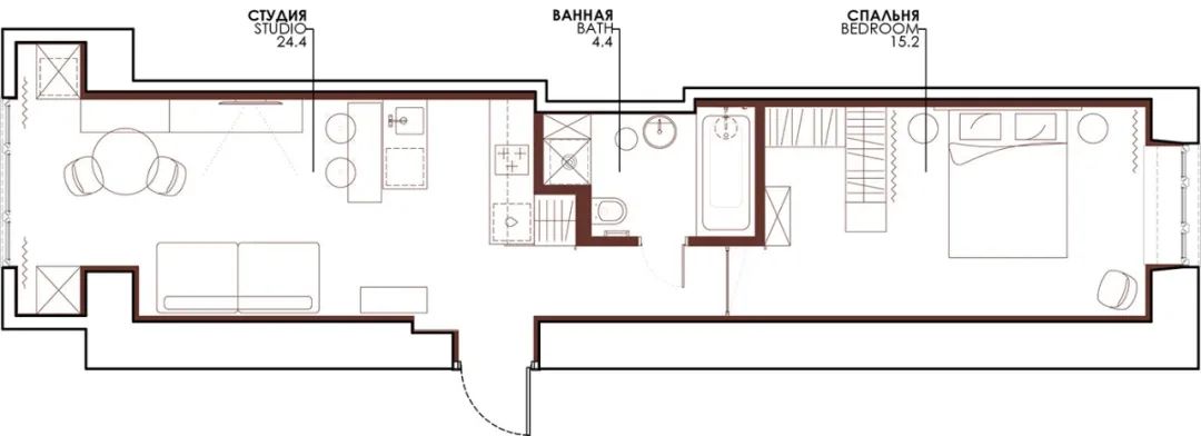 44㎡旧公寓改造丨Natalia Rybakova-6