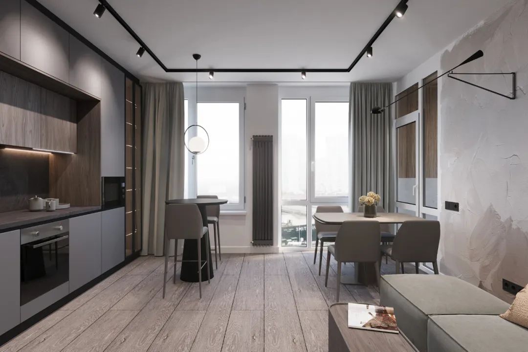 现代优雅的 68㎡一居室-14