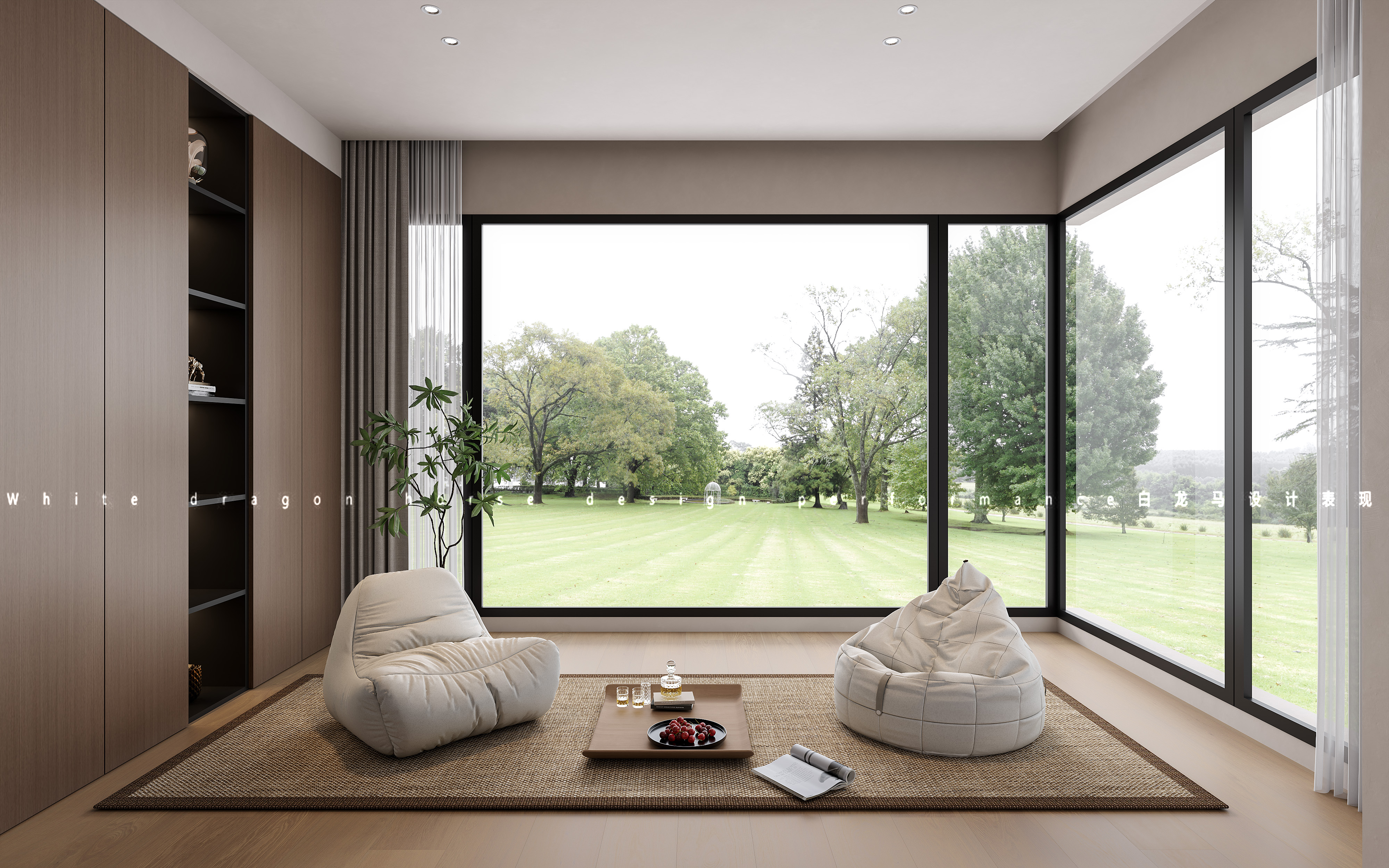 现代挑空别墅白龙马效果图丨白龙马设计与表现效果图-10