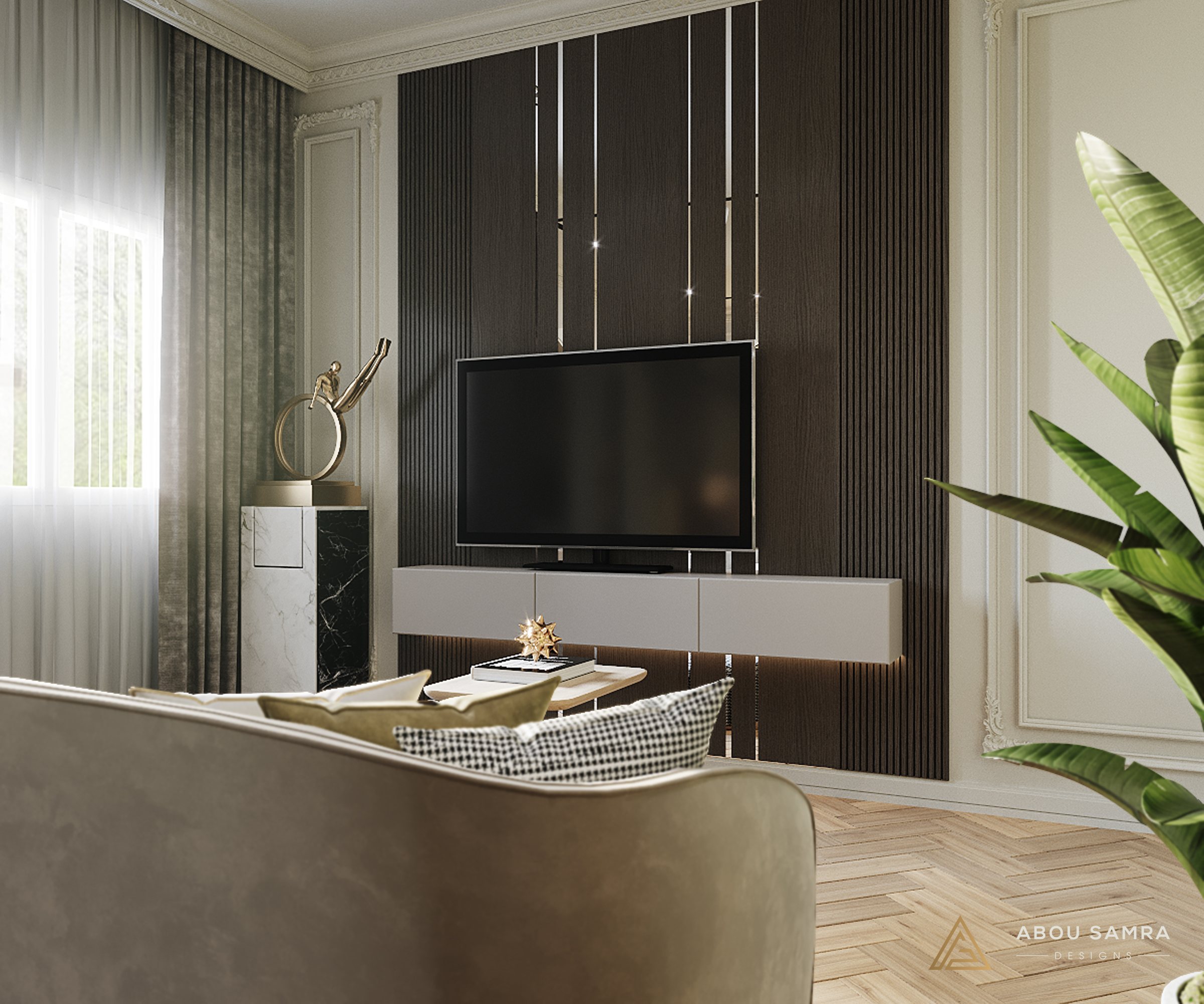 新古典主义卧室带浴室丨沙特阿拉伯丨Abou Samra Group-7