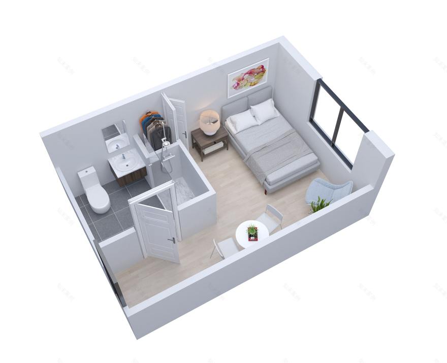 带有渲染的 SketchUp 三维模型丨The 2D3D Floor Plan Company-19