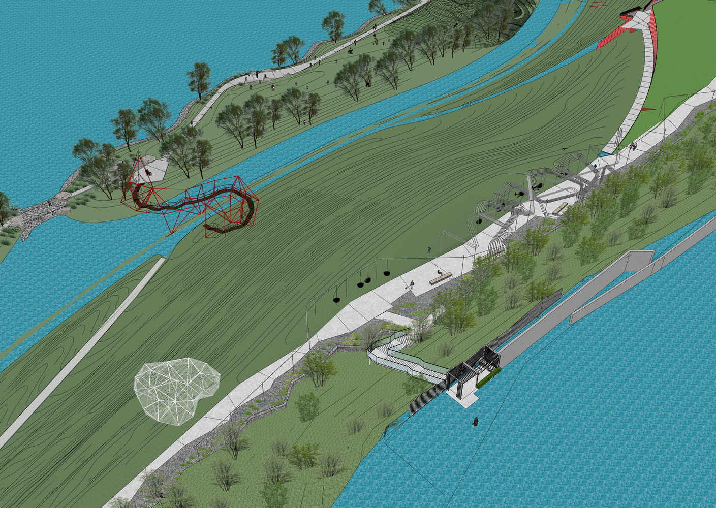 重庆万华麓湖麓悦麓溪湖麓悦公园SU模型-9