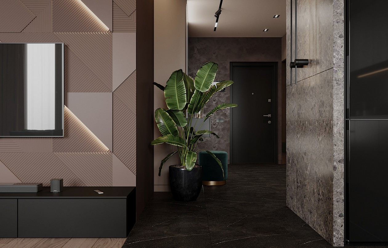 80㎡深色系公寓，隐匿于生活中的美好-8