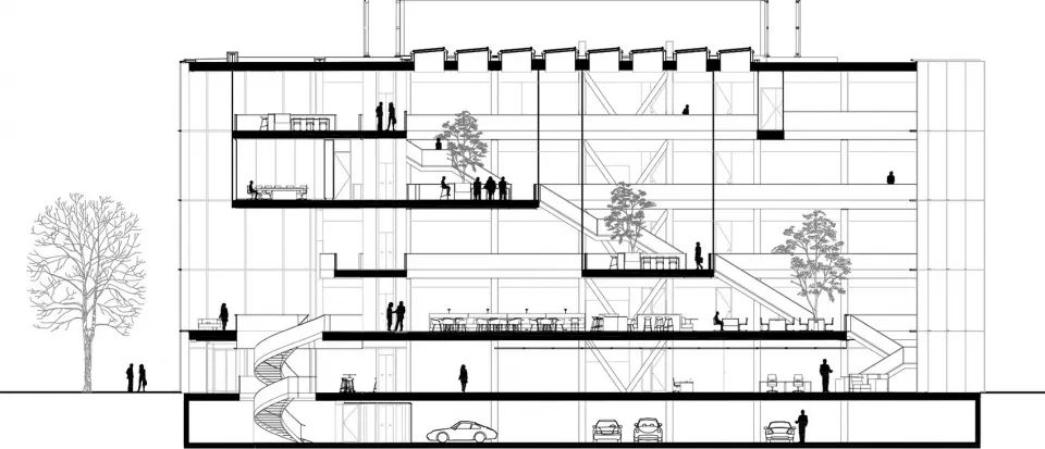 荷兰 Genmab 科研大楼——生态可持续、中庭广场、阶梯式平台-58