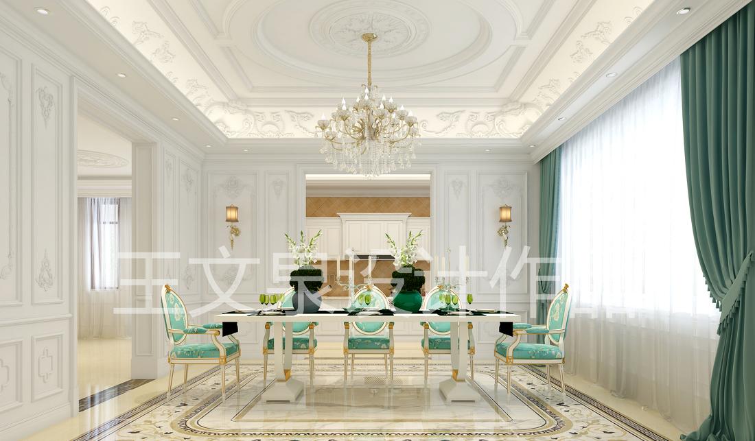 
法式欧式新中式别墅设计作品王文泉36 -5