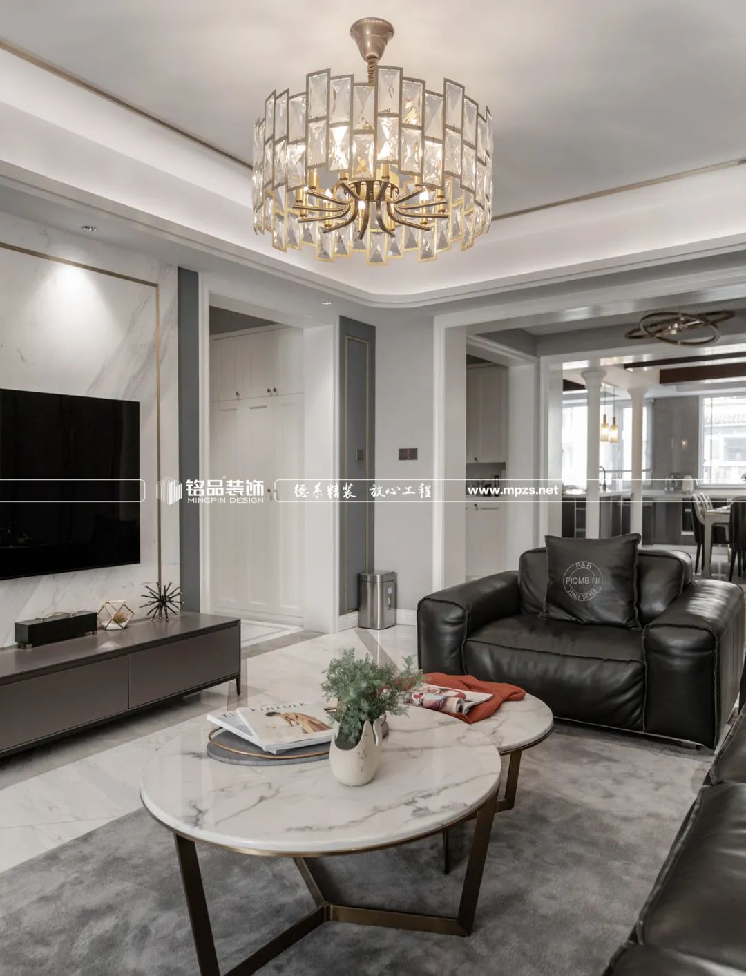 龙湖滟澜山现代轻奢案例,客餐厅打通扩容 1/3-27