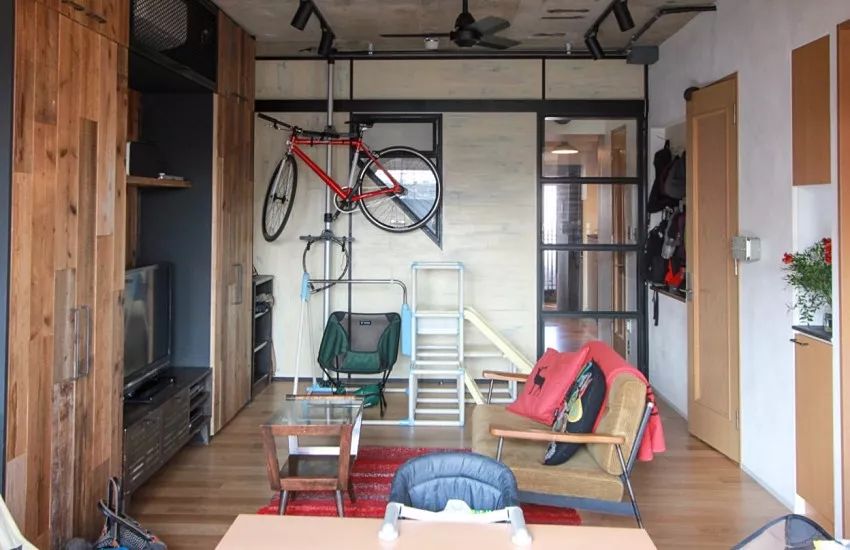 东京 83㎡阳光原木系三口之家，工业复古风中打造亲子互动空间-7