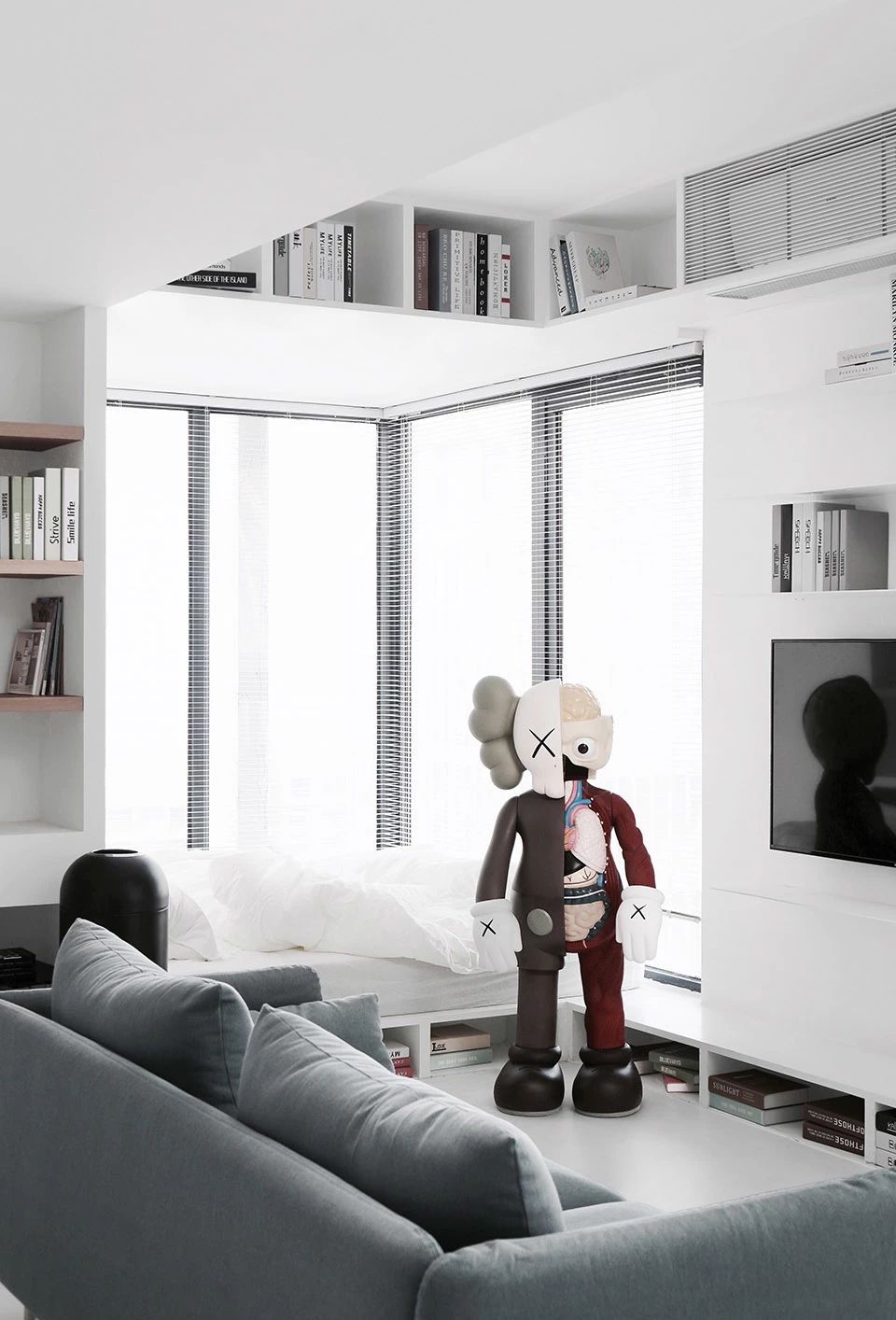 城市岛简约住宅设计,黑白灰打造艺术空间-14