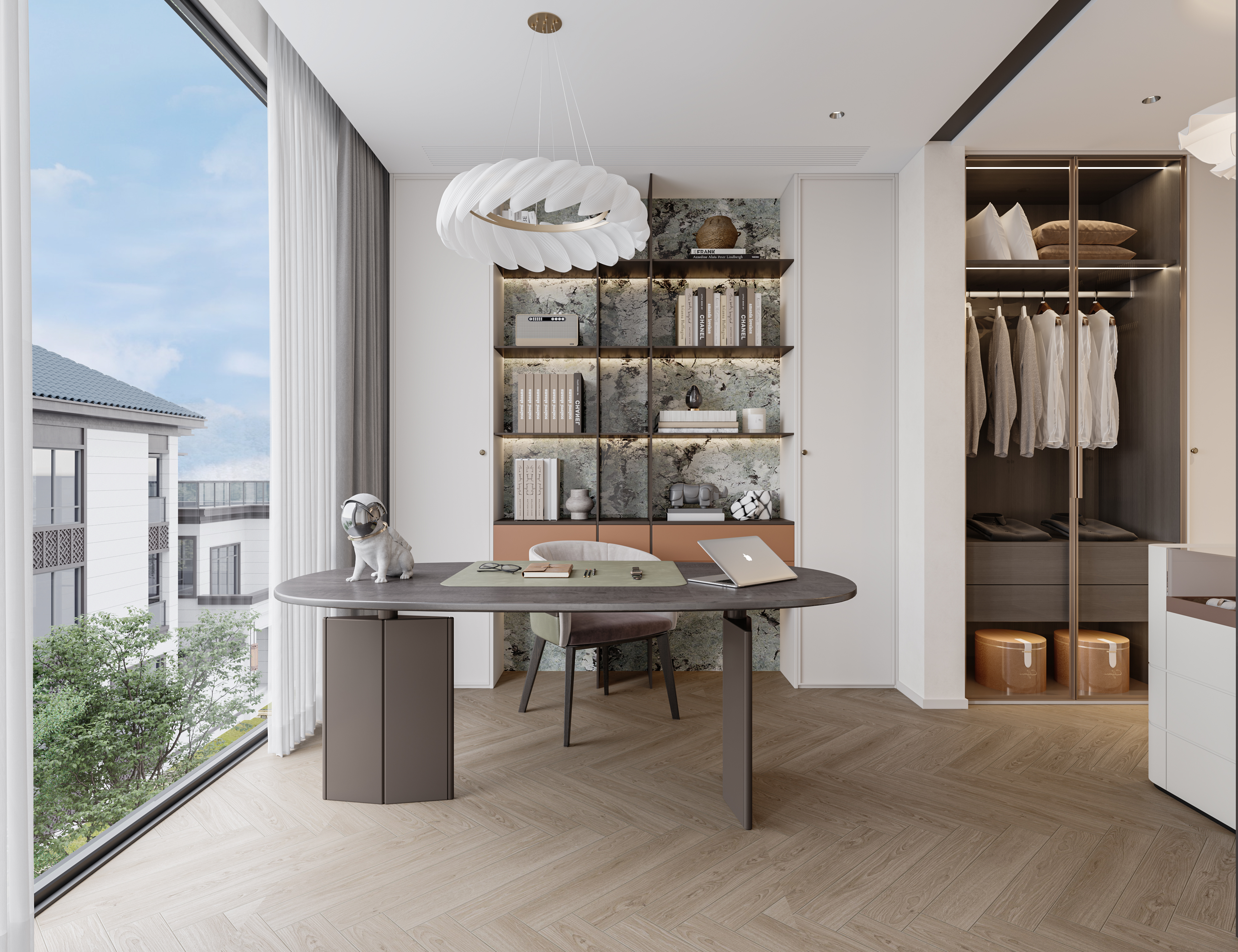 「流动的浪漫」法式轻奢私宅-17