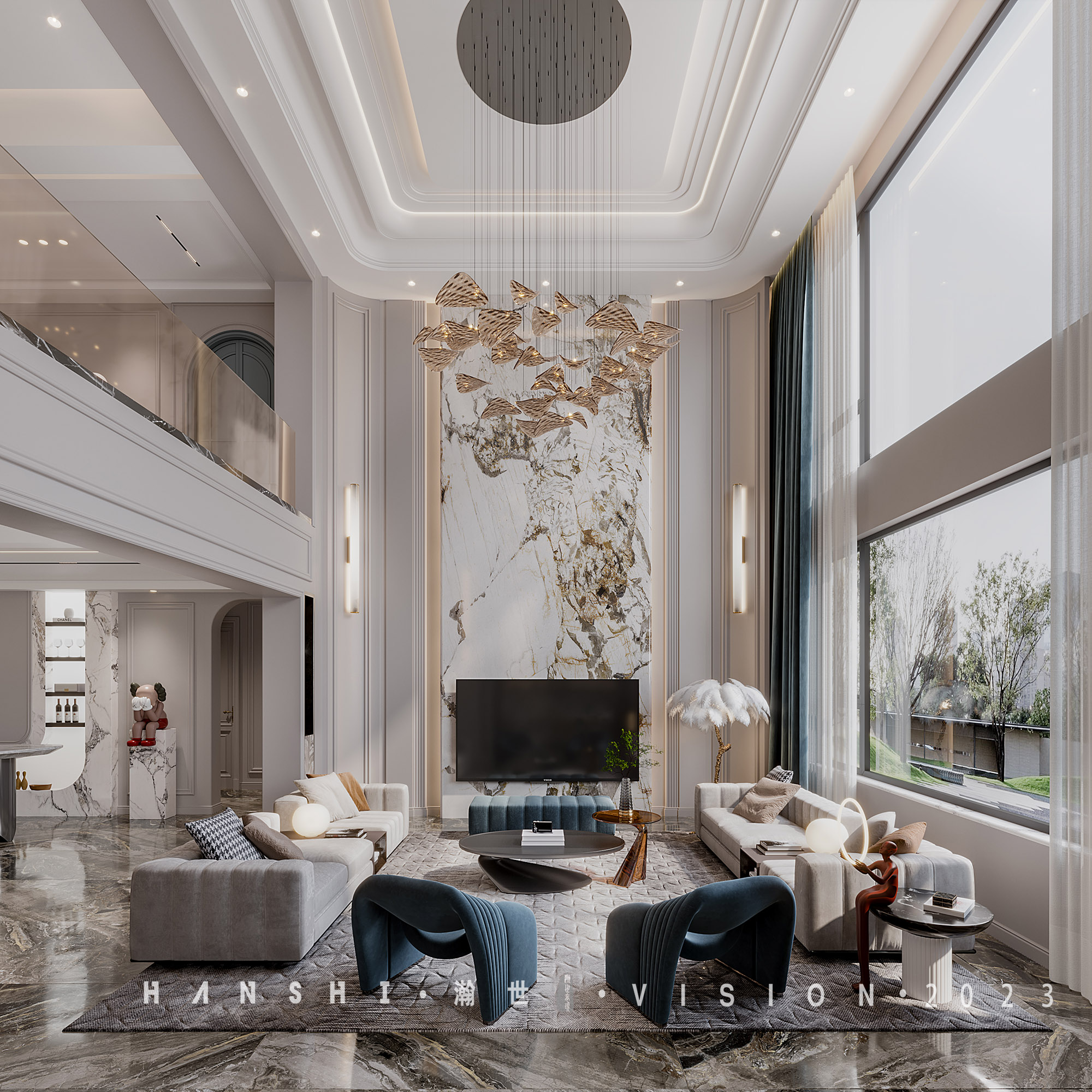 法式轻奢 别墅全案家装-1