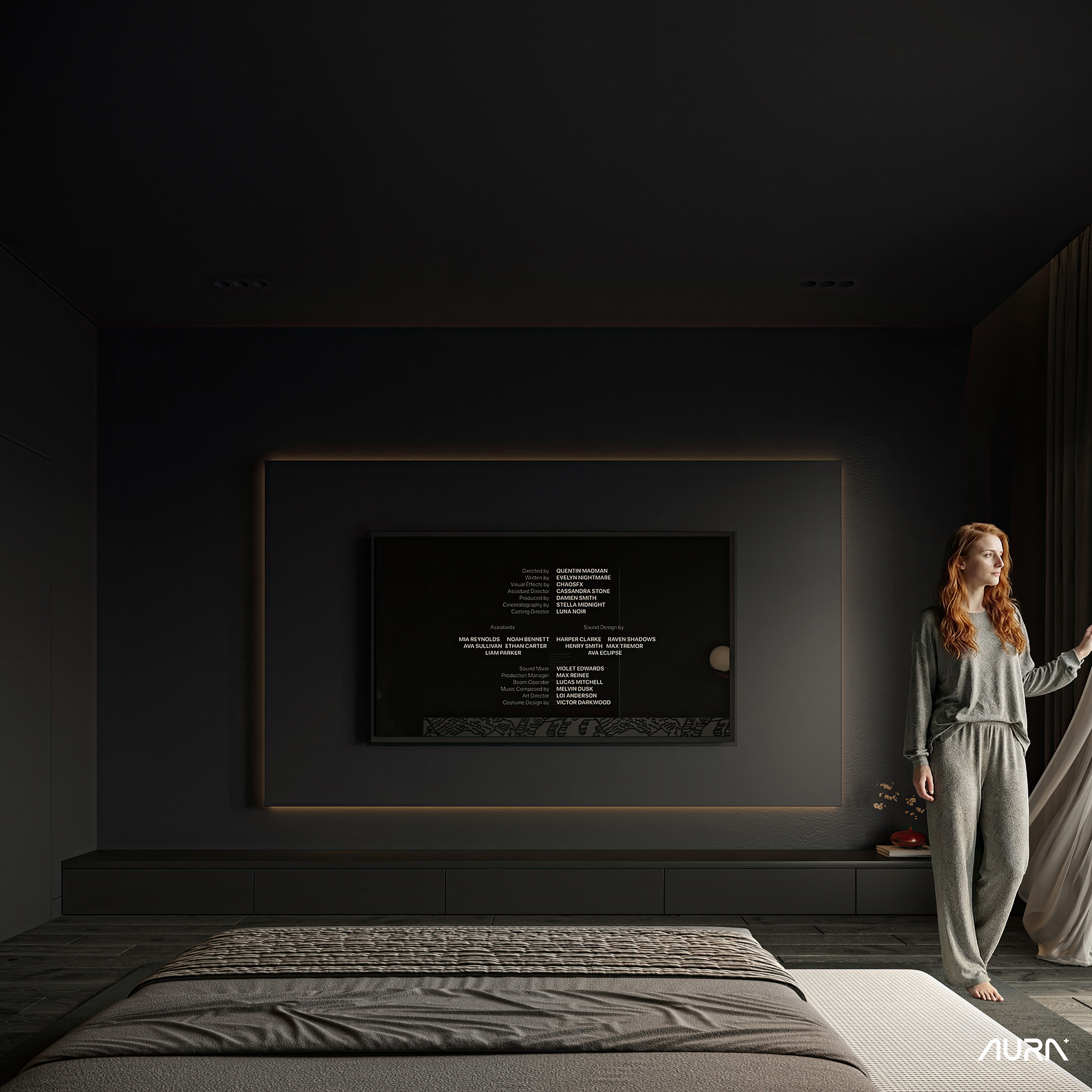 黑色主卧室丨AURA+ Studio-6